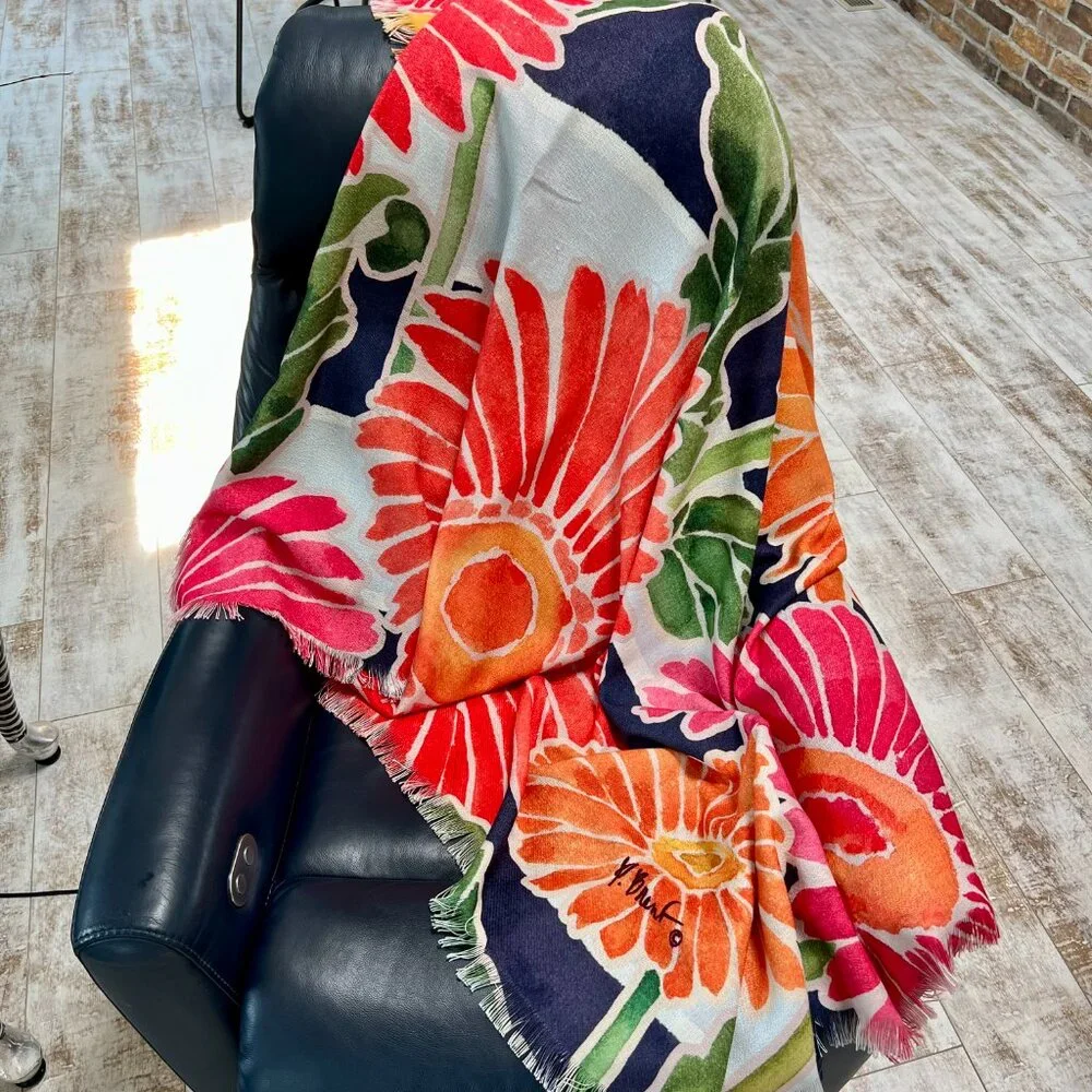 FIRM PRICE!  Paul Brent Gerbera Daisy Garden Throw/Blanket/Tablecloth